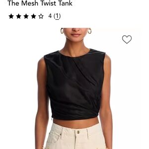 FRAME Black Mesh Twist Tank Top